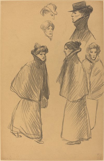 Estudios de figuras de Théophile Alexandre Steinlen