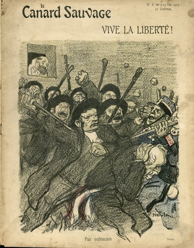 Ilustración de Steinlen (1859-1923) para la portada de El pato salvaje de Théophile Alexandre Steinlen