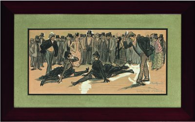 La Goulue y Valentin le Désossé en un baile en el Moulin Rouge, 1890 de Théophile Alexandre Steinlen