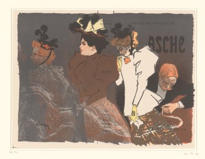 Ilustración de la portada de Asche por Fernand Vandérem de Théophile Alexandre Steinlen