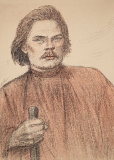 Retrato del autor Máximo Gorki 1868-1939, 1905 de Théophile Alexandre Steinlen