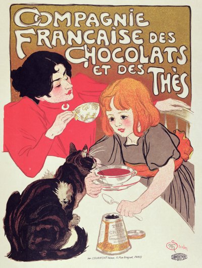 Póster publicitario de la Compagnie Francaise des Chocolats et des Thes, c.1898 de Théophile Alexandre Steinlen