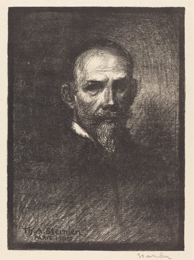Autorretrato Steinlen de frente, cabeza recta de Théophile Alexandre Steinlen