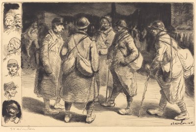 Soldados de permiso - Escena nocturna Permissionnaires - Effet de Nuit de Théophile Alexandre Steinlen