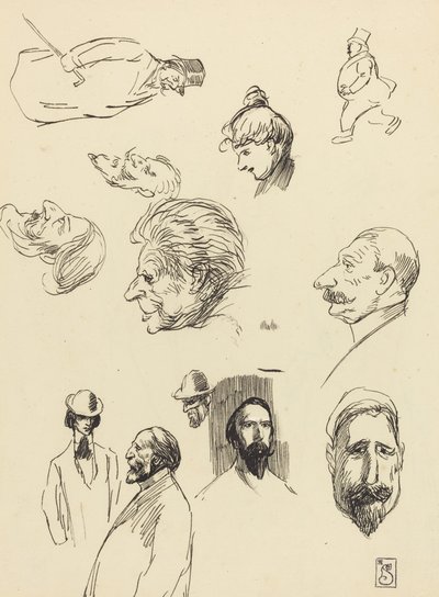 Estudios de Figuras y Cabezas de Théophile Alexandre Steinlen