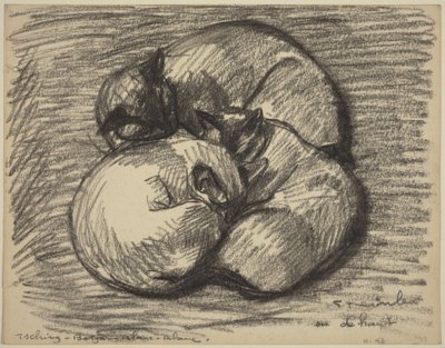 Los gatos: Tsching, Batzar y Blanc-Blanc de Théophile Alexandre Steinlen