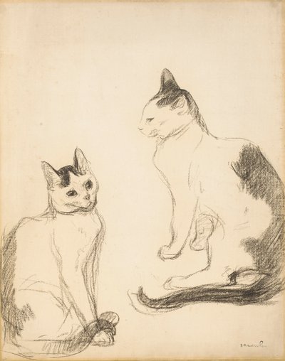 Los dos gatos; Les Deux Chats de Théophile Alexandre Steinlen