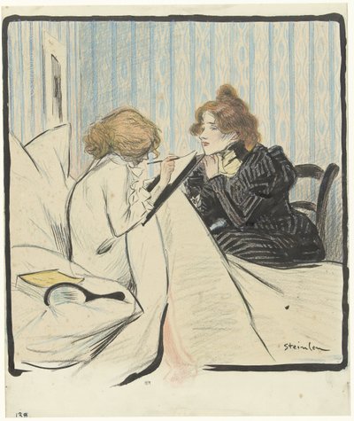 Dos mujeres en un dormitorio de Théophile Alexandre Steinlen