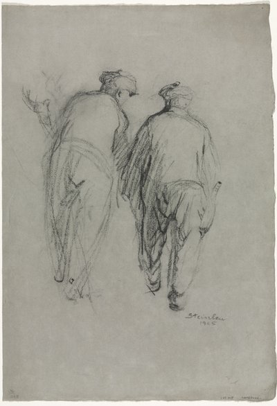 Dos hombres trabajando, vista trasera de Théophile Alexandre Steinlen
