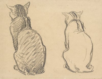 Dos Estudios de un Gato de Théophile Alexandre Steinlen