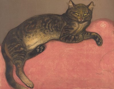 Invierno: Gato en un Cojín, finales del siglo XIX-principios del siglo XX de Théophile Alexandre Steinlen