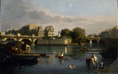 Le Pont-Neuf y la punta de la Île de la Cité, 1860 de Théophile Meunier