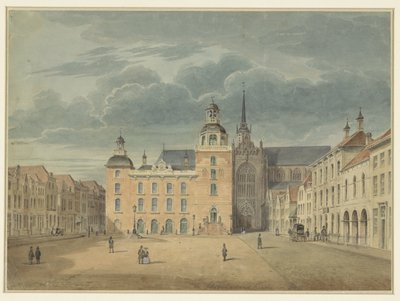 Ayuntamiento e iglesia en Goes (Zelanda) de Théophile Schuler (possibly)