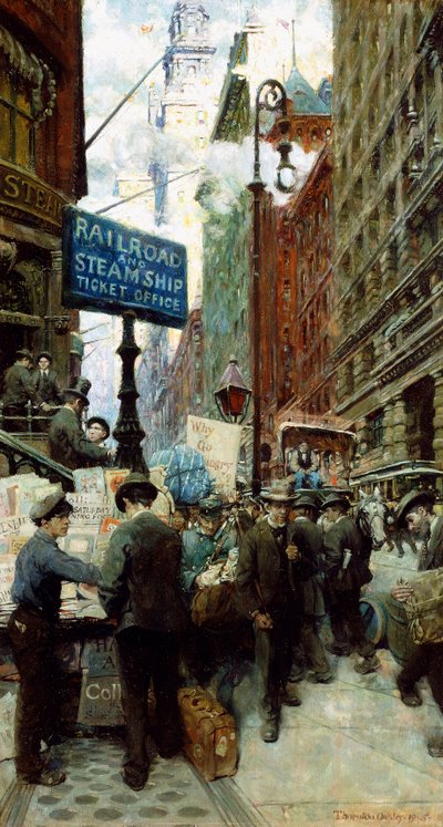 Vendedor de noticias en Broadway de Thornton Oakley