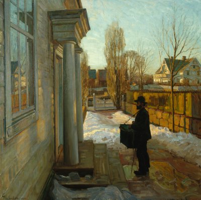 Sin título (Organ Grinder) 1906 (óleo sobre lienzo) de Thorolf Holmboe