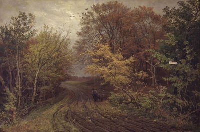 Camino en el bosque de Borrevejle. Día de octubre de Thorvald Niss