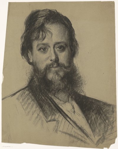 Retrato de un hombre con barba, de frente de Thérèse Schwartze
