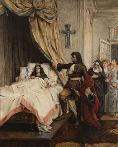 Pedro el Grande visitando a Madame de Maintenon en 1717, finales del siglo XIX de Thérèse de Champ Renaud