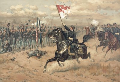 La famosa cabalgata de Sheridan en la Batalla de Cedar Creek, Virginia, en 1864 de Thure de Thulstrup