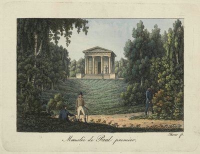 El Templo de Pablo I o el Mausoleo de Pablo I en el Parque de Pavlovsk, 1810s de Thurner