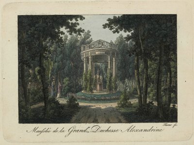 El monumento a la Gran Duquesa Alexandra Pavlovna en Pavlovsk, años 1810 de Thurner