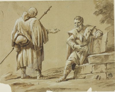 Dos Peregrinos con Santuario Portátil de Tiberius Dominikus Wocher