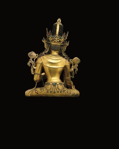 Figura imperial de Avalokiteshvara (bronce dorado) de Tibetan School