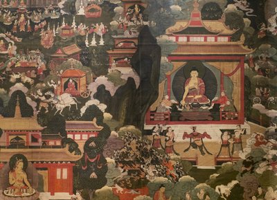Escenas de la vida del Buda Shakyamuni de Tibetan School
