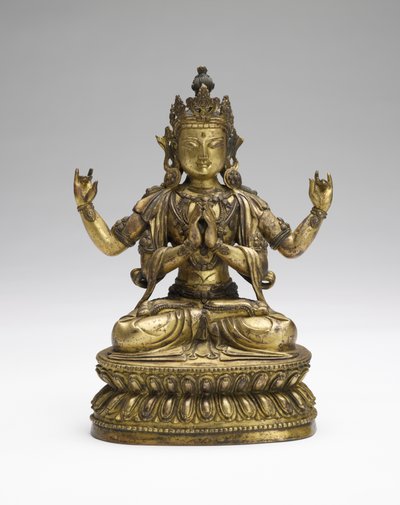 Sukhavati Avalokiteshvara, finales del siglo XVII - principios del siglo XVIII de Tibetan School