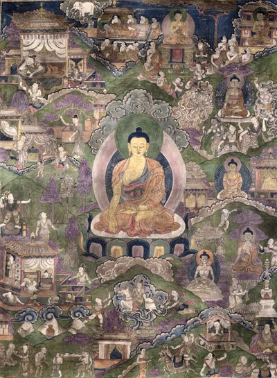 Thangka del Buda de Tibetan School