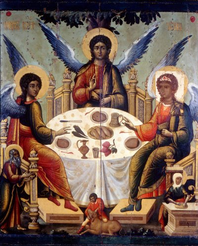 La hospitalidad de Abraham, La Trinidad del Antiguo Testamento, 1700 de Tichon Filatyev