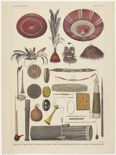 Hoja con objetos de Borneo de Tieleman Cato Bruining