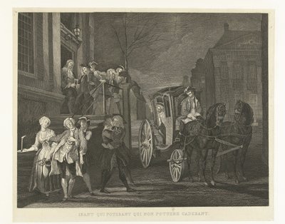 Los que pudieron caminar se fueron a pie, los que ya no pudieron más cayeron Ibant qui poterant qui non potuere cadebant (título sobre objeto) Nelri a Cornelis Troost (título de la serie) de Tieleman Cato Bruining