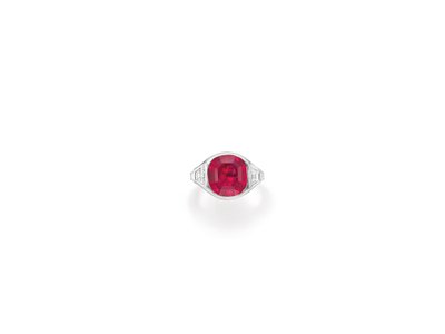 Anillo Art Deco, c.1930 (rubí, diamantes y platino) de Tiffany and Company