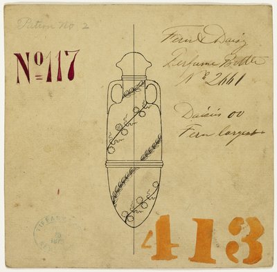 Diseño para botella de perfume de helecho y margarita No. 2661 de Tiffany and Company