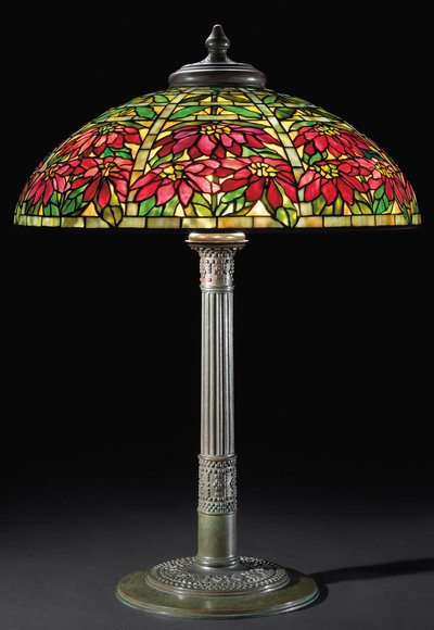 Lámpara de mesa de Poinsettia, c.1910 de Tiffany and Company