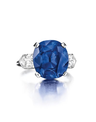 Anillo (zafiro, diamantes y platino) de Tiffany and Company