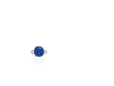 Anillo (zafiro, diamantes y platino) de Tiffany and Company