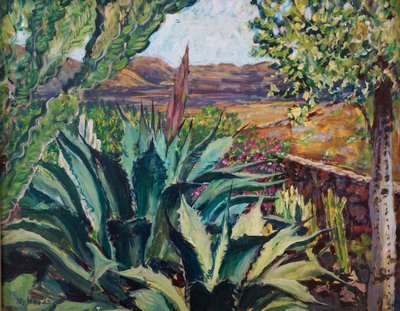 Paisaje de Lanzarote, 2023 (óleo sobre tabla) de Tilly Willis