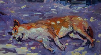Perro durmiente 2021 (aceite) de Tilly Willis