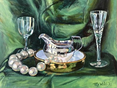 Bodegón con Jarra de Plata 2021 (óleo sobre lienzo) de Tilly Willis