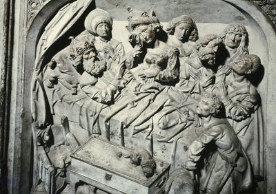 Tumba de Enrique II 973-1024 y su esposa Kunigunda (detalle de la Muerte del Emperador) de Tilman Riemenschneider
