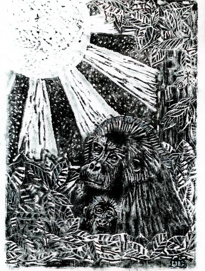 La familia de gorilas de la selva de Tim Hoinkis