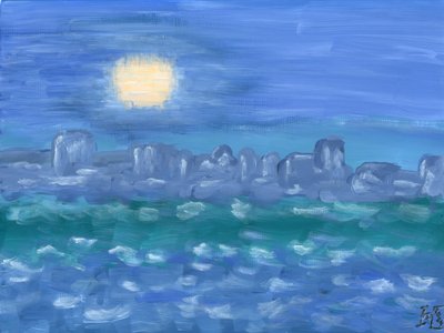 Paisaje marino sereno a la luz de la luna de Tim Hoinkis