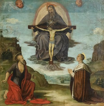 La Trinidad con San Jerónimo y el Beato Colombini, c.1520 (óleo sobre lienzo) de Timoteo Viti