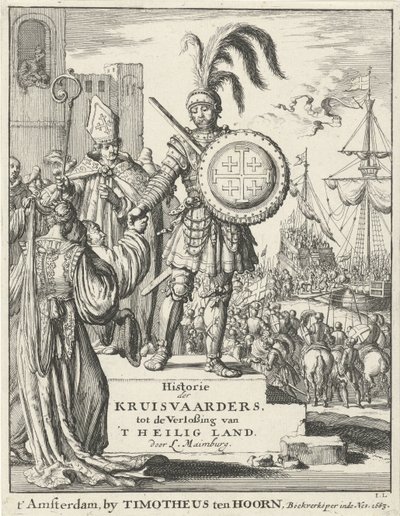 Caballero con el escudo de armas de Jerusalén De: Historie der kruisvaarders, tot de verlossing van
