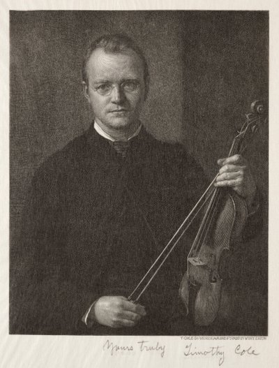 Viejos Maestros Italianos: Retrato de Timothy Cole Hombre con Violín, 1892 de Timothy Cole