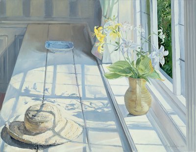 Lirios y un sombrero de paja de Timothy Easton