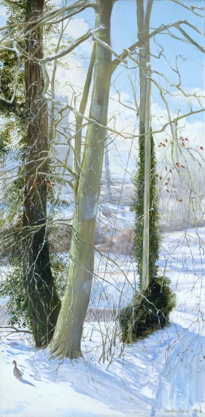 Tres árboles en invierno de Timothy Easton