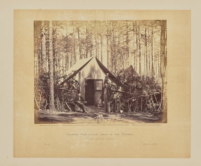 Oficina General de Correos, Ejército del Potomac, Brandy Station, Virginia. de Timothy H. OSullivan
